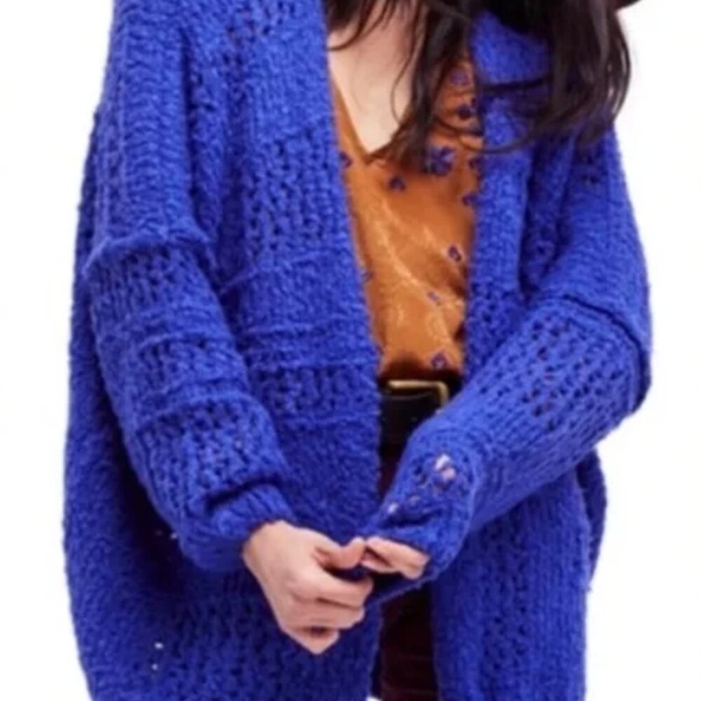 Free People Saturday morning cardigan blue xs/s